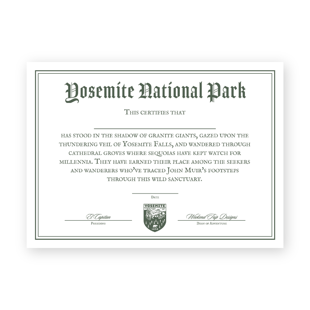 Yosemite Diploma