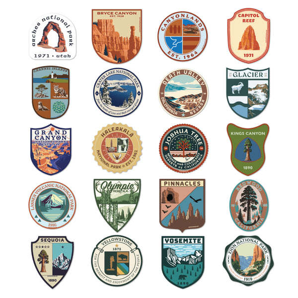 5-Piece National Park Sticker Set